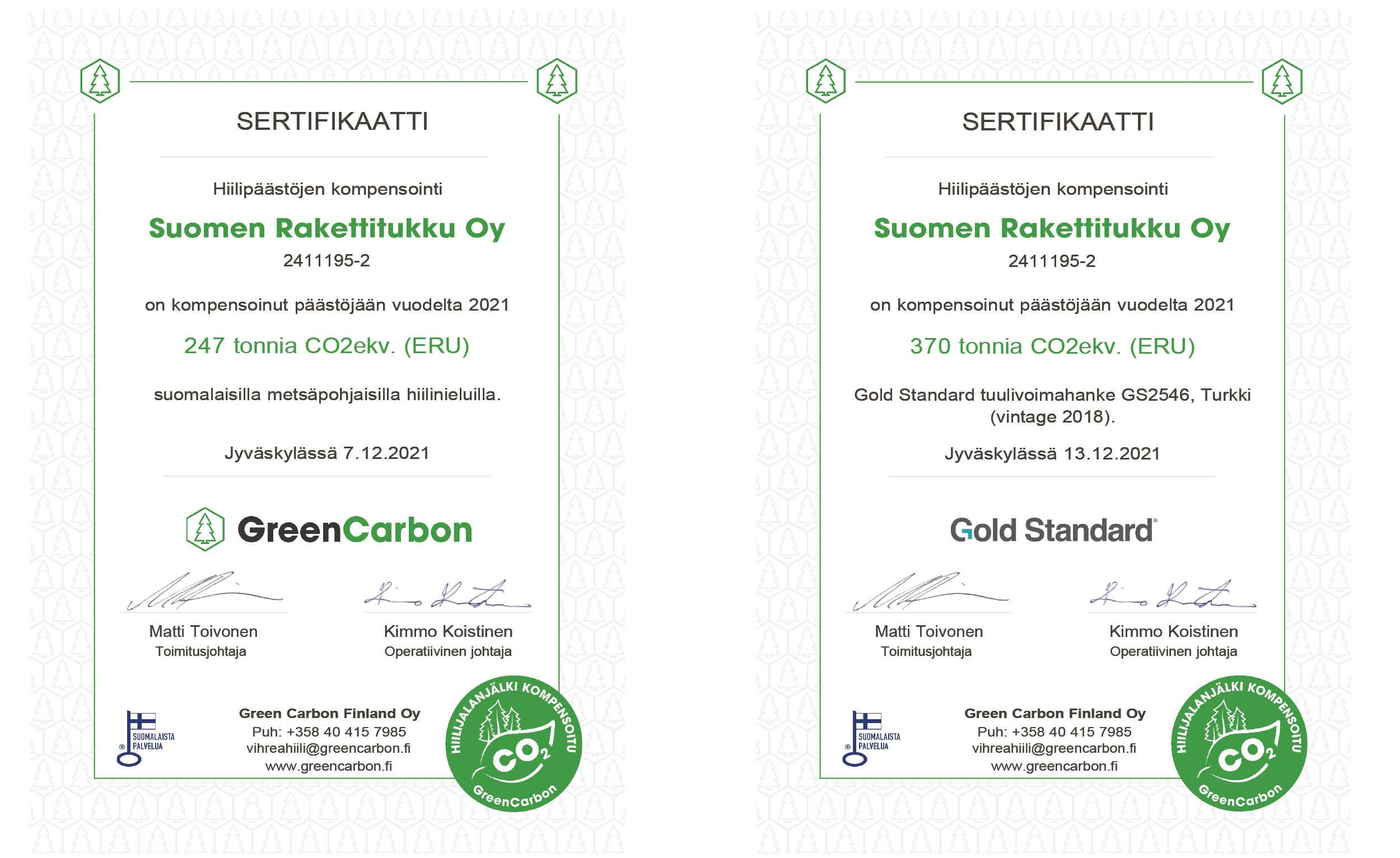 hiilineutraali sertifigaatit.